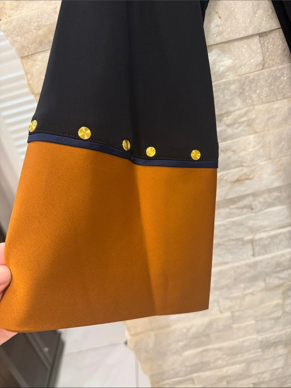Tory Burch Black and Rust Wrap Maxi Dress